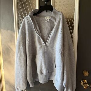 Aerie offline Gray Quarter-Zip Women's Top